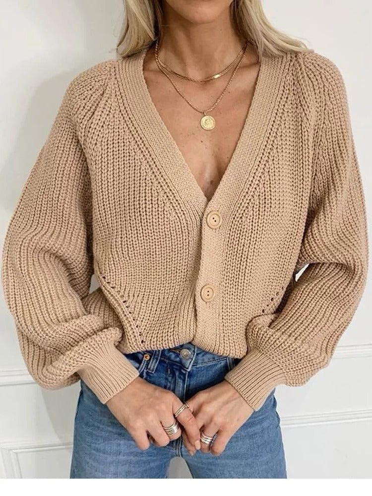 Gilet pour femme avec motif ajouré et manches bouffantes