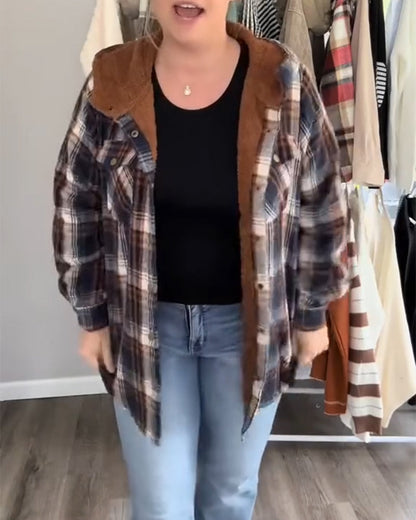Manteau en laine à capuche chaud et élégant