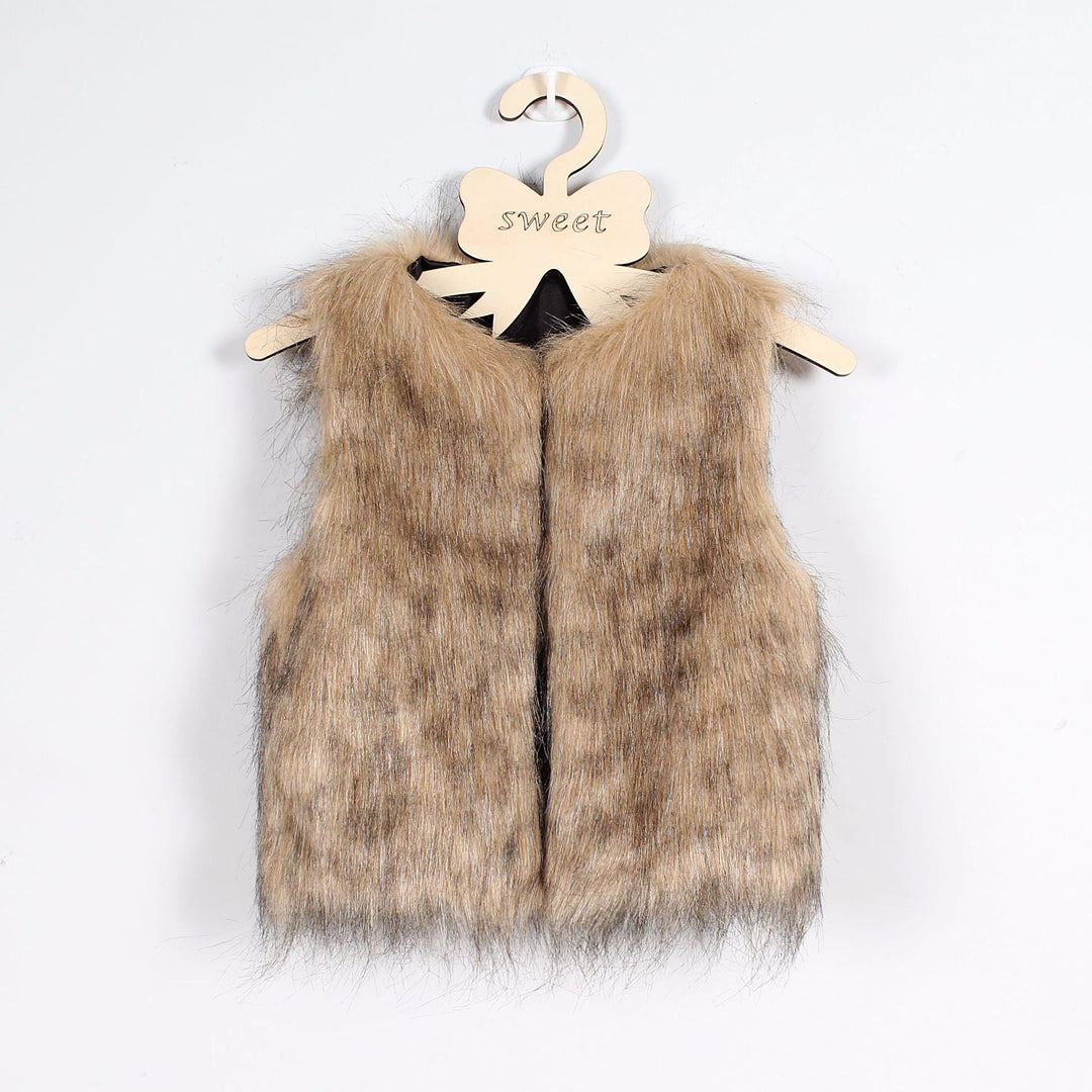 Gilet en fausse fourrure pour femme Doux Élégant Coupe ajustée