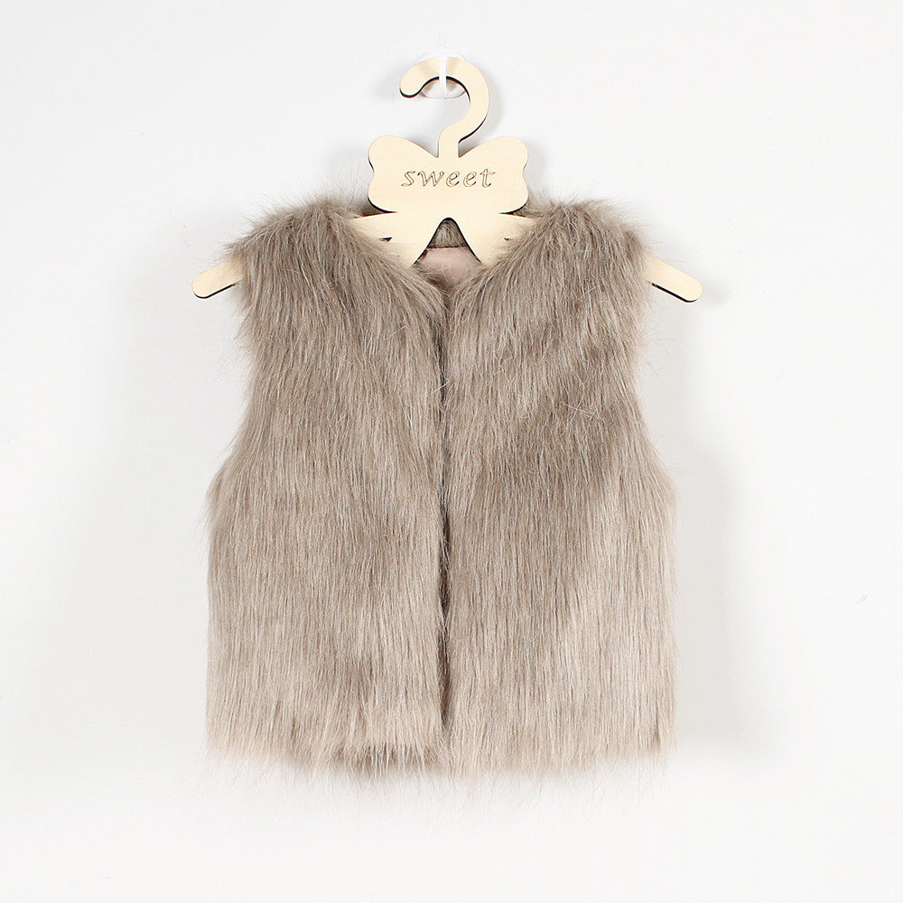 Gilet en fausse fourrure pour femme Doux Élégant Coupe ajustée