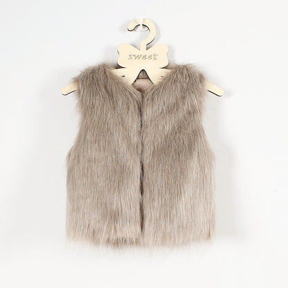 Gilet en fausse fourrure pour femme Doux Élégant Coupe ajustée