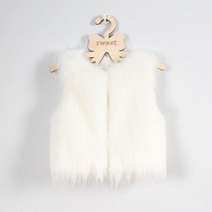 Gilet en fausse fourrure pour femme Doux Élégant Coupe ajustée