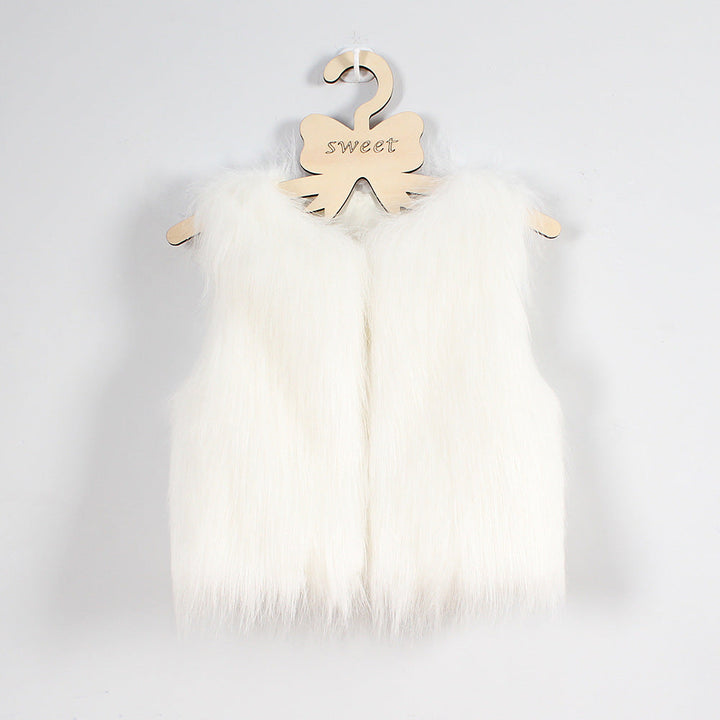 Gilet en fausse fourrure pour femme Doux Élégant Coupe ajustée