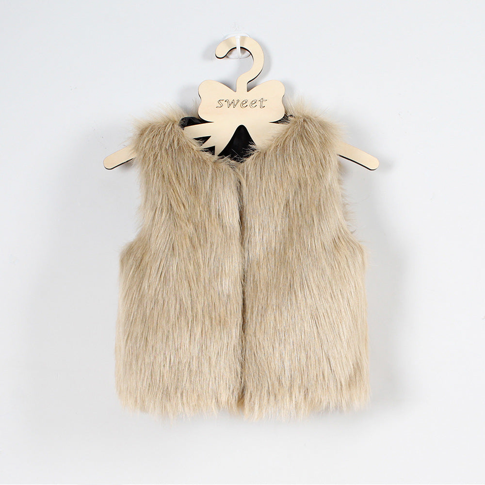 Gilet en fausse fourrure pour femme Doux Élégant Coupe ajustée