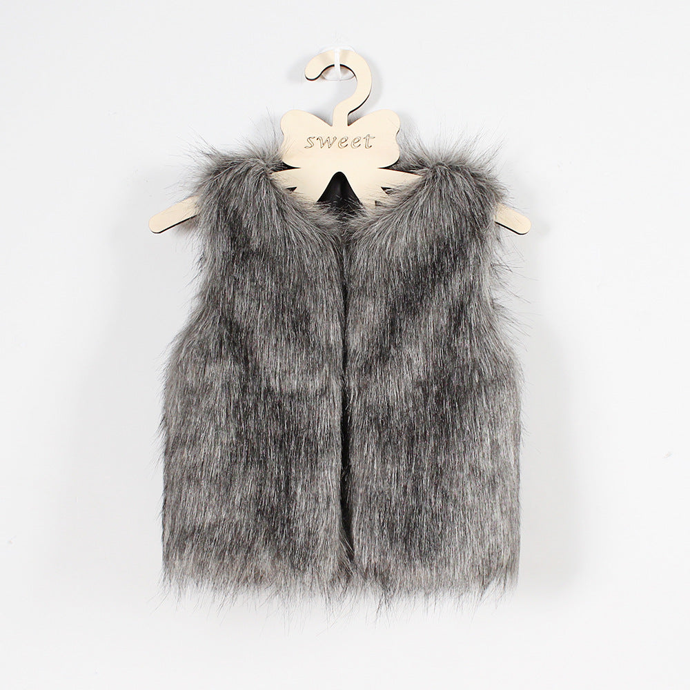 Gilet en fausse fourrure pour femme Doux Élégant Coupe ajustée