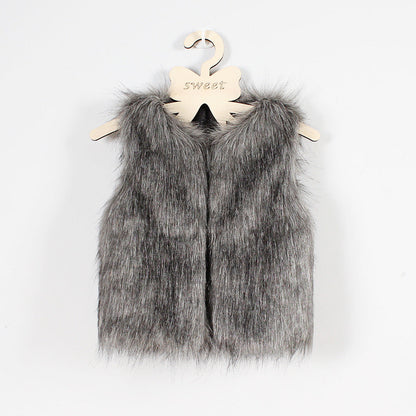 Gilet en fausse fourrure pour femme Doux Élégant Coupe ajustée