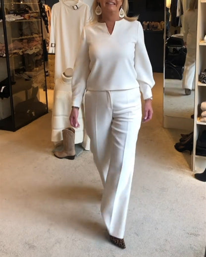 Haut élégant femme col en V noir