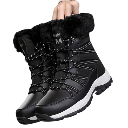 Bottes d'hiver femme, tige haute, chaudes, semelle profilée