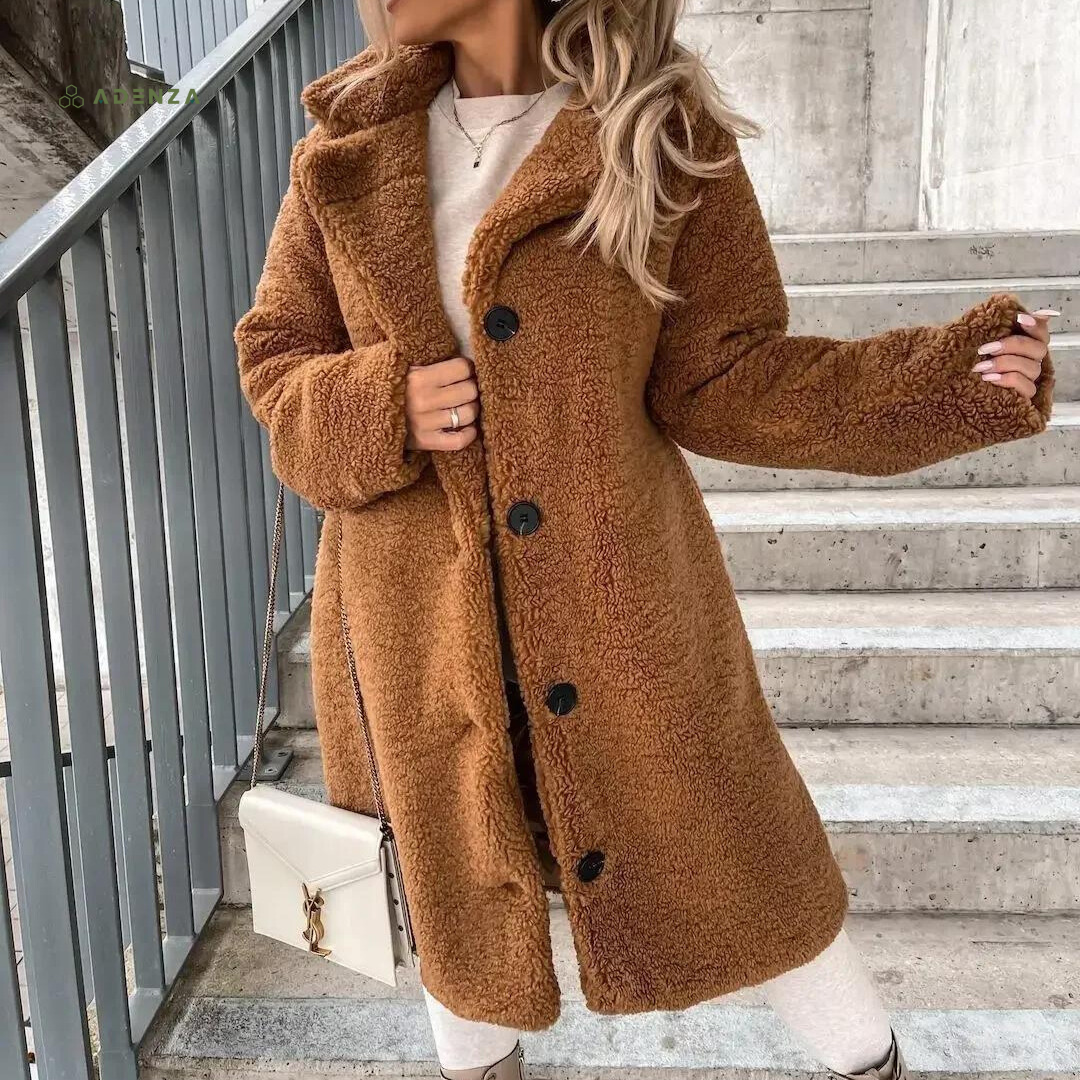 Manteau Teddy Femme Doux Oversize Long