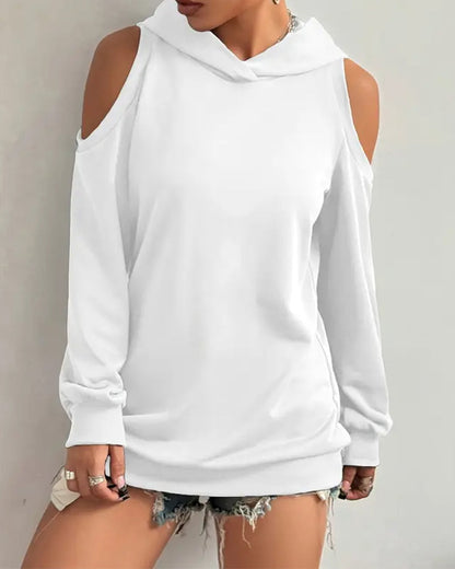 Kapuzenpullover Damen Überdie Schulter Stil - IdealeKleiden