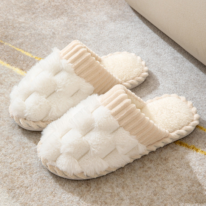 Chaussons confortables pour femmes, semelle intérieure en fourrure