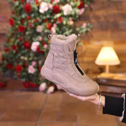 Bottes de neige rétro imperméables avec fermeture éclair