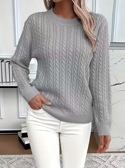 Pull tricoté torsadé doux et chaud pour femme