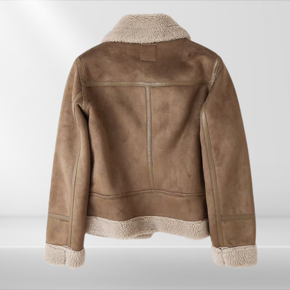 Damen Fleece Jacke Warm Sherpa Bomber - IdealeKleiden
