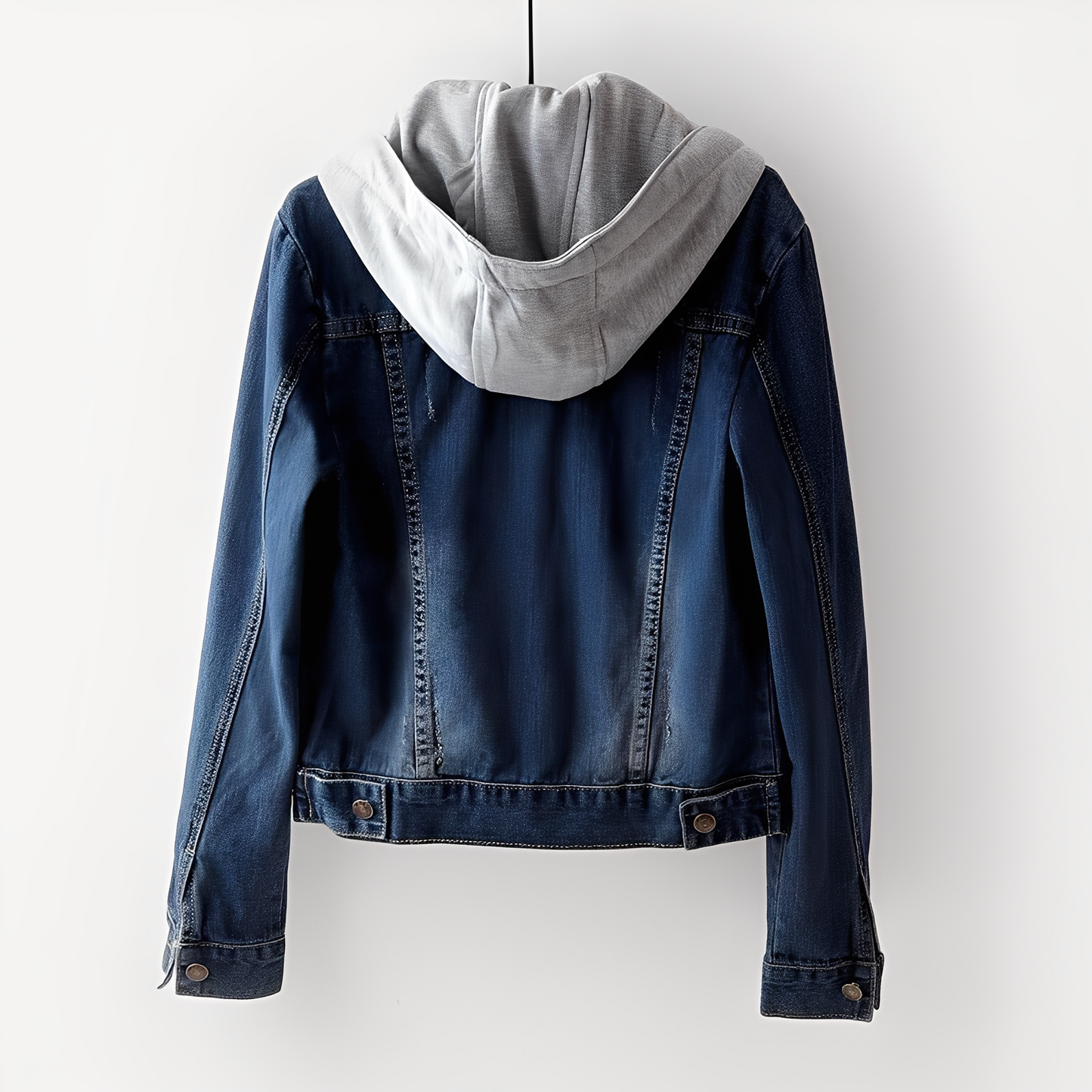 Frauen Jeansjacke Kapuze Trendy - IdealeKleiden