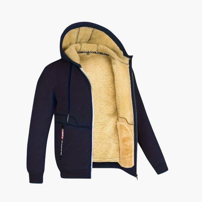 Veste douillette pour homme Doublure polaire Capuche chaude