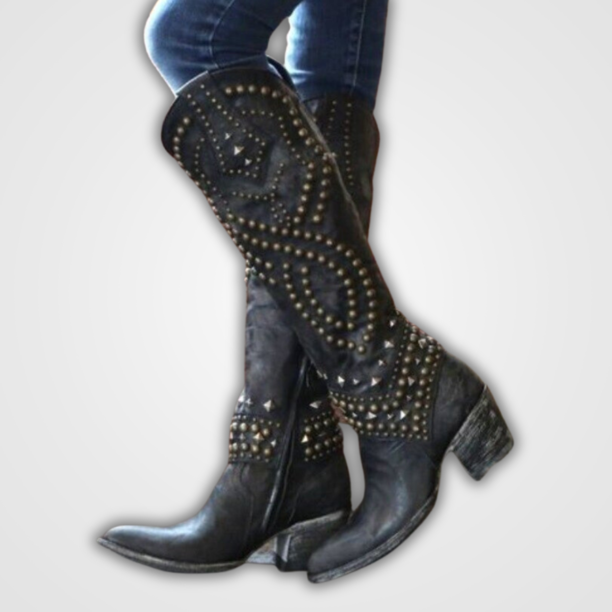 Bottes stylées Bottes longues à clous