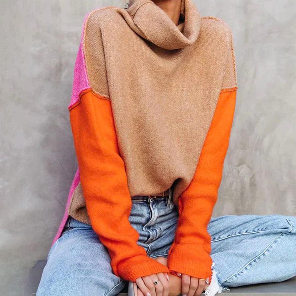 Pull coloré motif color-block