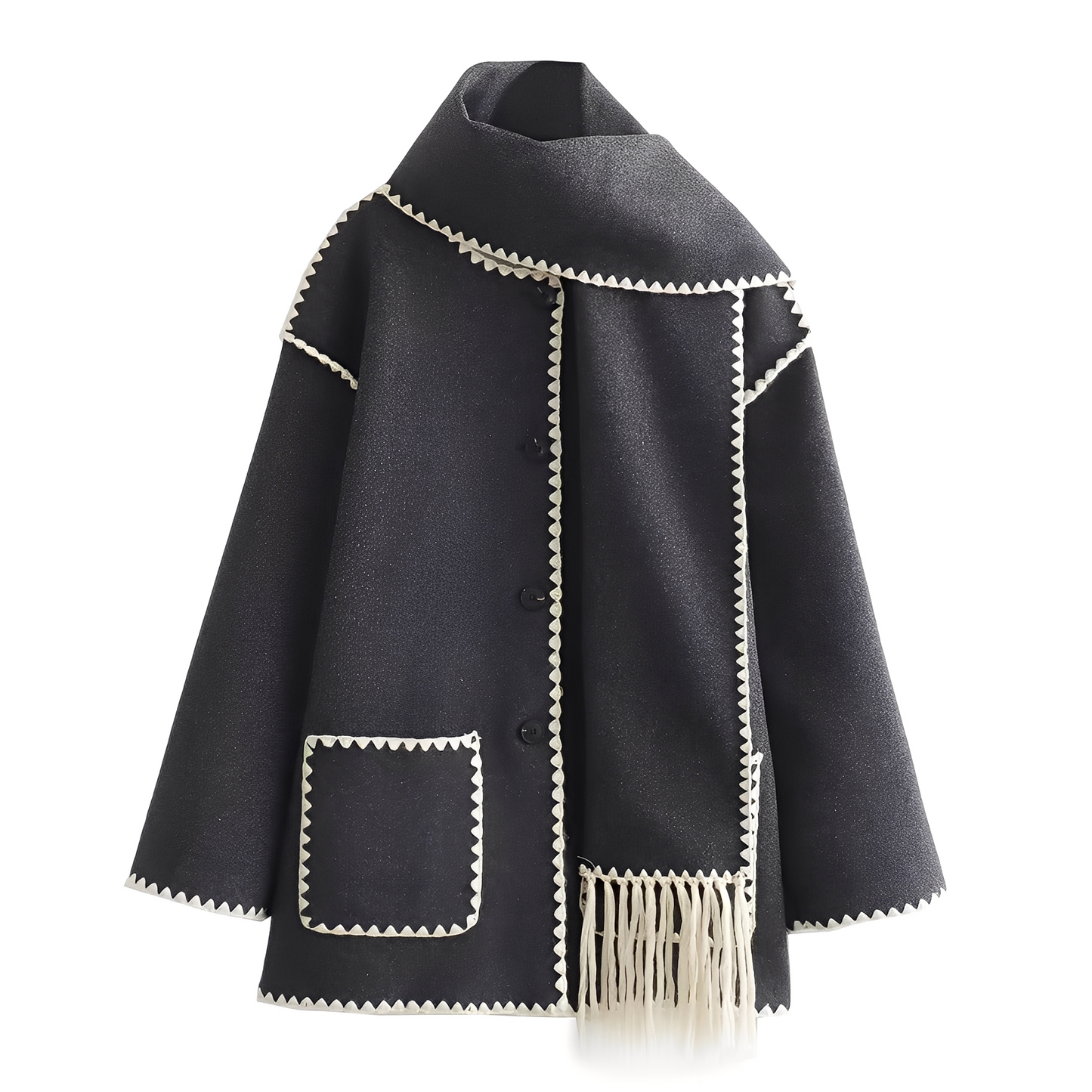 Élégante veste en laine pour femme à col châle