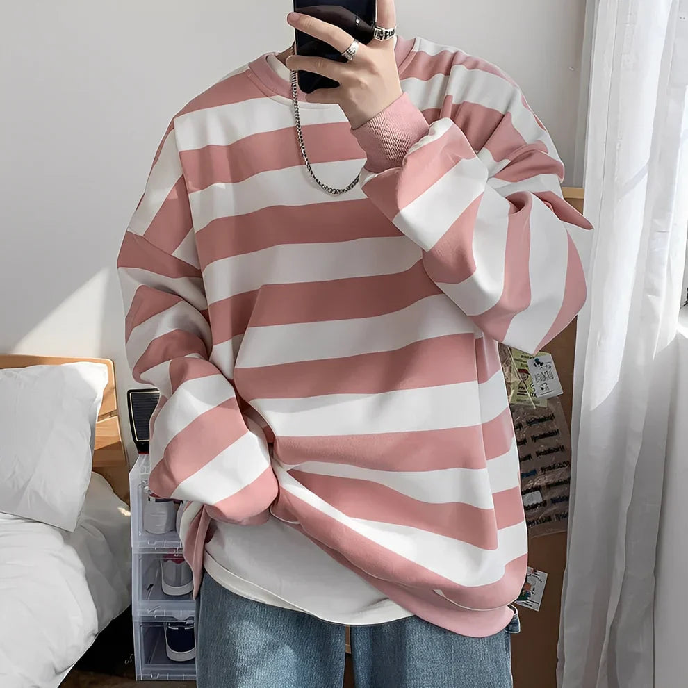 Pull oversize homme à rayures