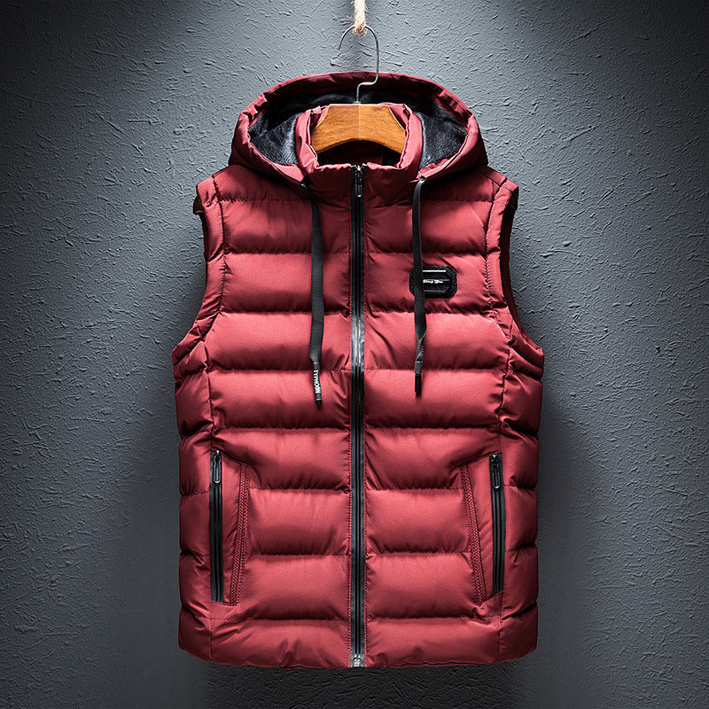 Gilet polaire à capuche chaud pour homme