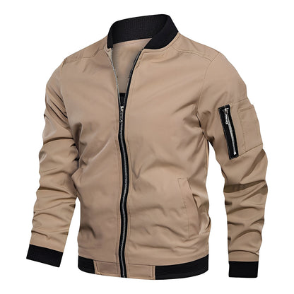 Bomber en cuir pour homme, sportif et moderne