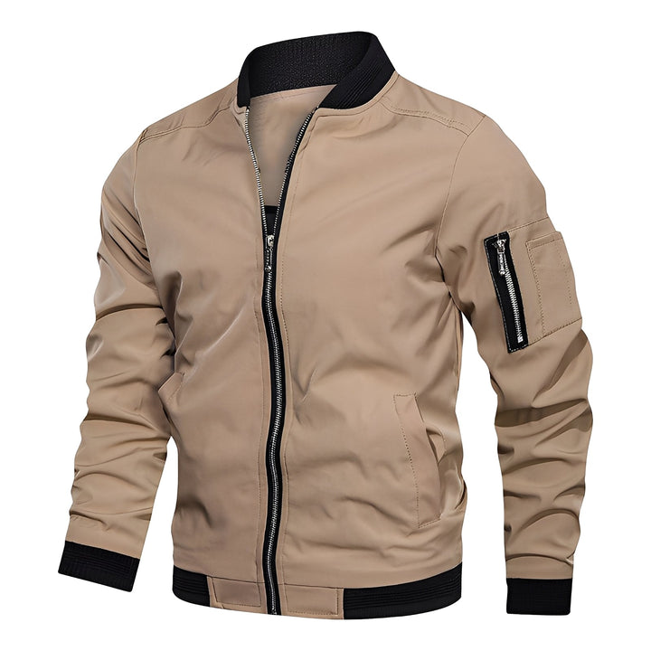 Bomber en cuir pour homme, sportif et moderne