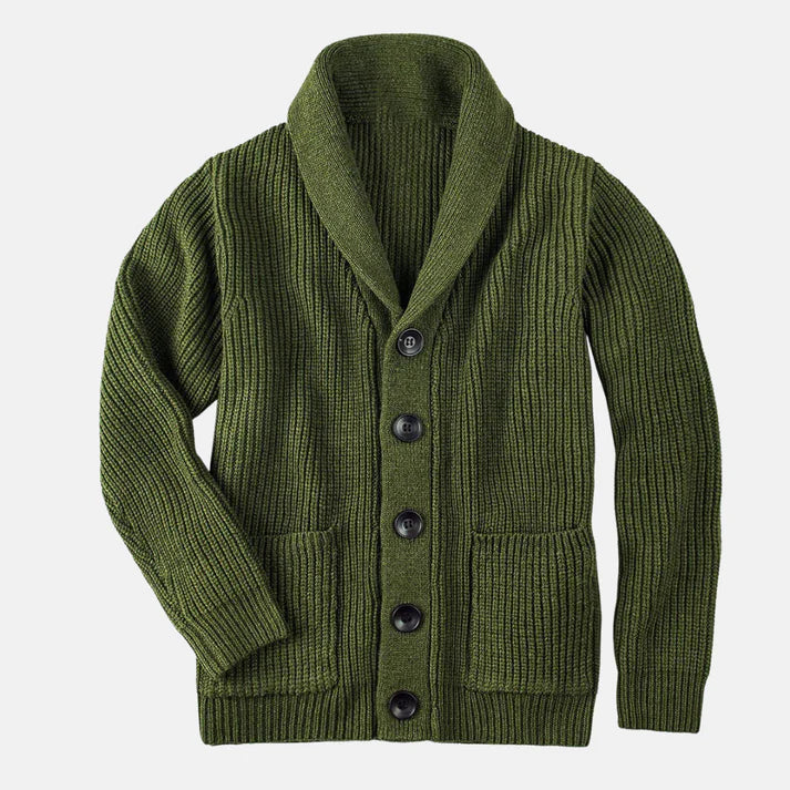 Morten – Manteau en laine avec col châle et fermeture boutonnée élégante