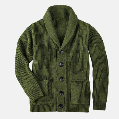 Morten – Manteau en laine avec col châle et fermeture boutonnée élégante