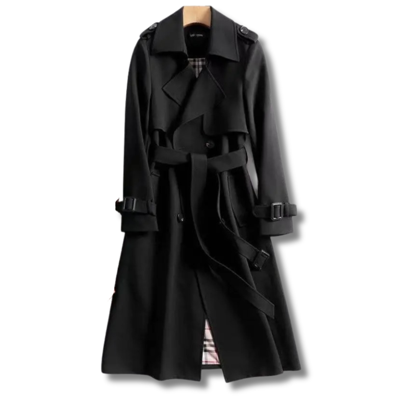 Trench-coat élégant pour femme avec ceinture hiver