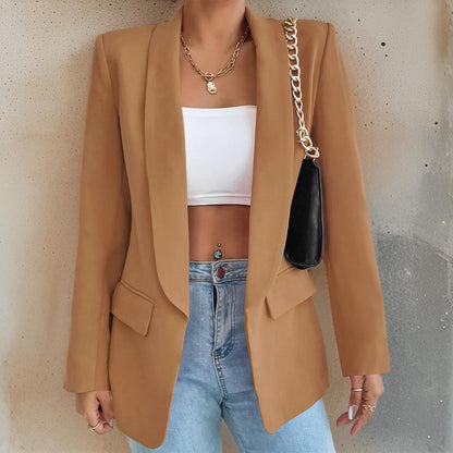 Blazer femme tendance en tissu mélangé