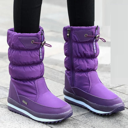 Bottes d'hiver chaudes pour femmes, chaussures confortables