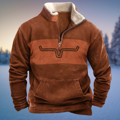 Pull pour homme, décontracté, hivernal, demi-fermeture éclair
