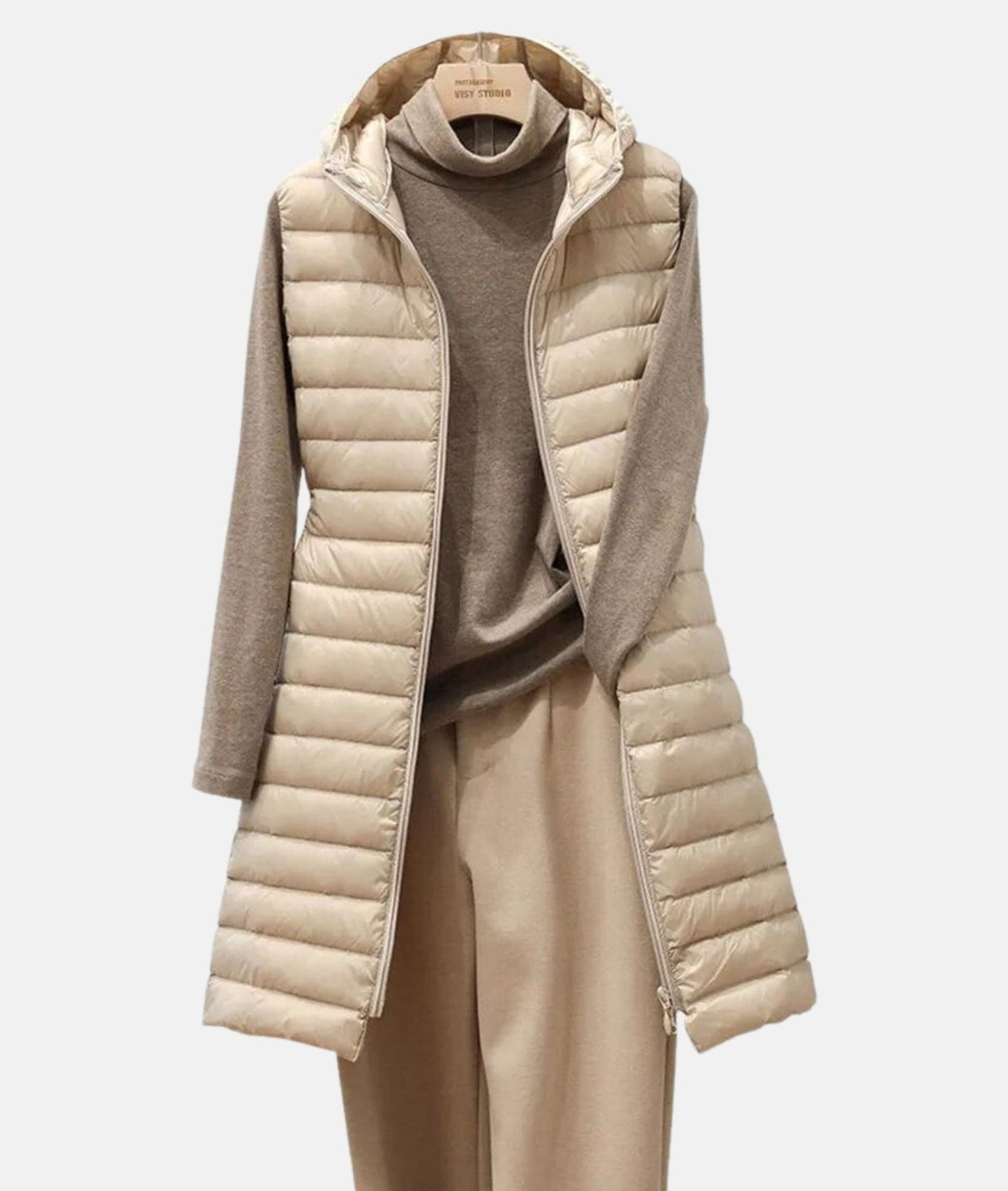 Manteau d'hiver sans manches classique élégant