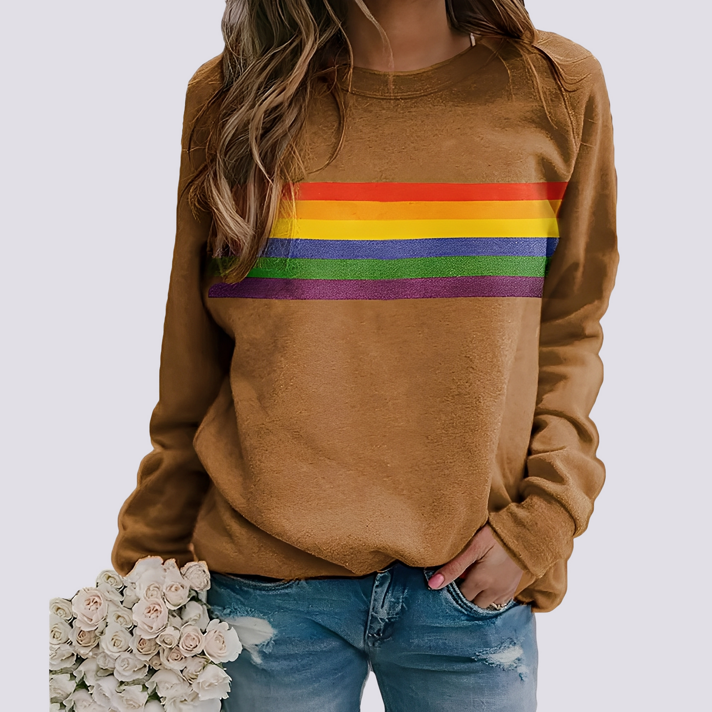 Pull tendance coloré à motifs pour femmes
