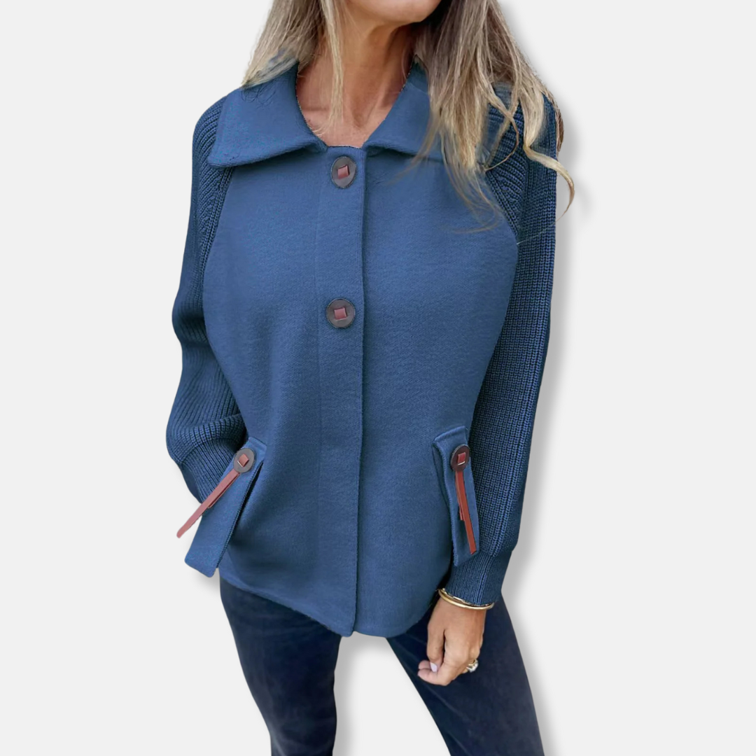 Veste décontractée pour femme en tricot avec fermeture boutonnée