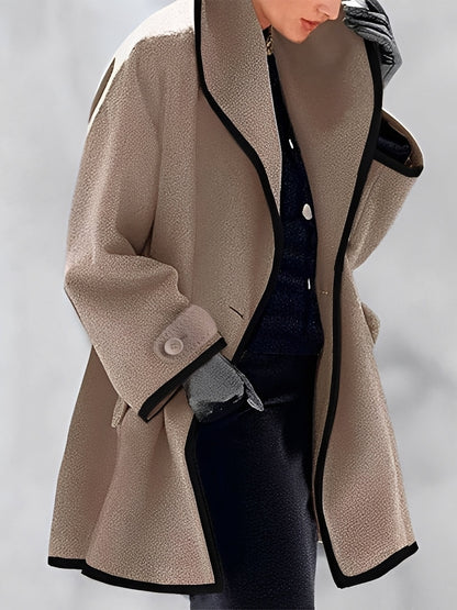 Eleganter Damen Wollmantel Klassisch Lang - IdealeKleiden