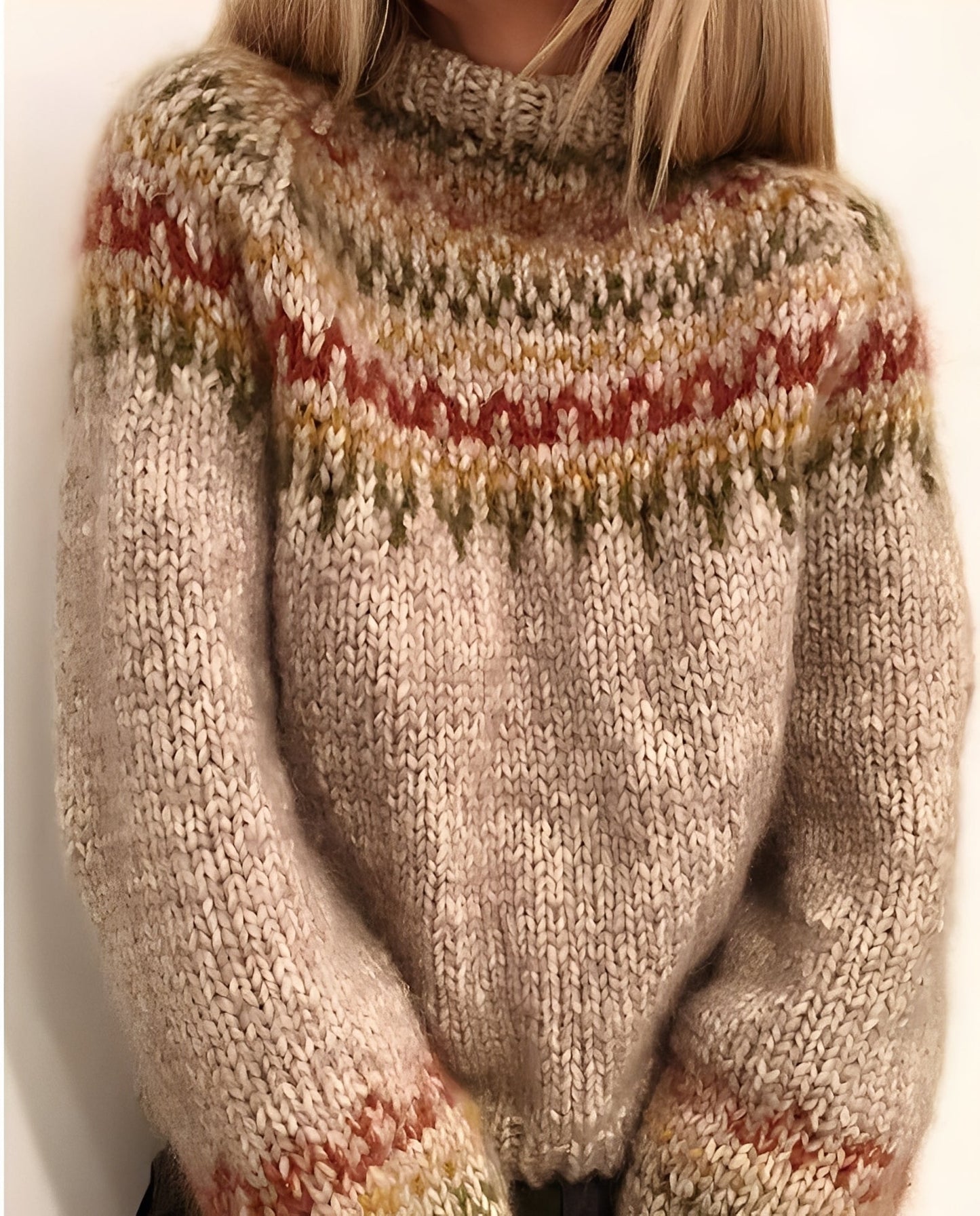 Pull femme grosse maille moderne