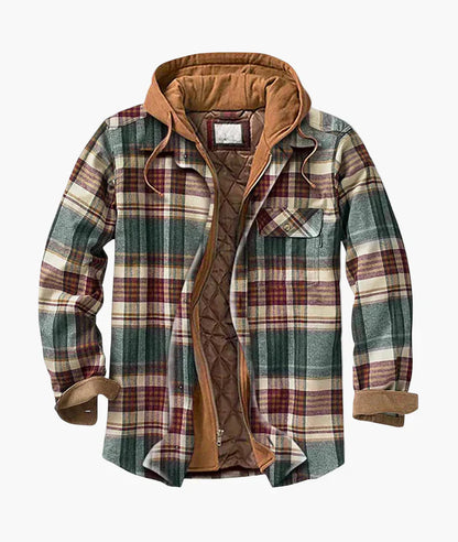 Veste Homme à Carreaux en Flanelle à Capuche - Style Hiver Moderne