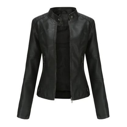Veste en cuir femme coupe cintrée élégante