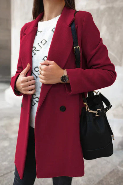 Manteau d'hiver élégant pour femme en laine moderne