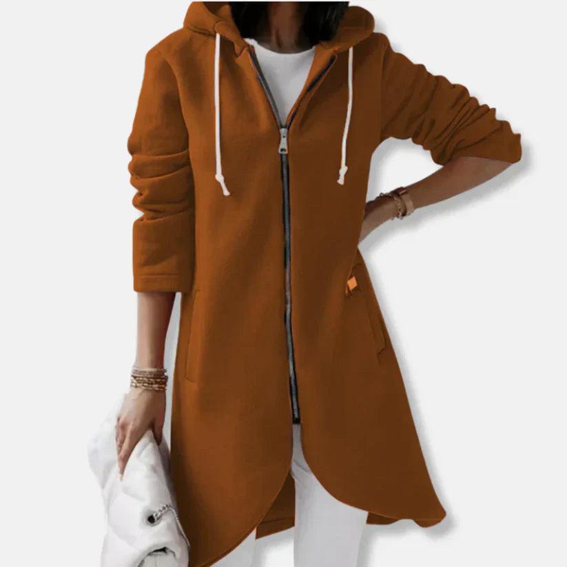 Sweat-veste ample avec capuche et fermeture éclair