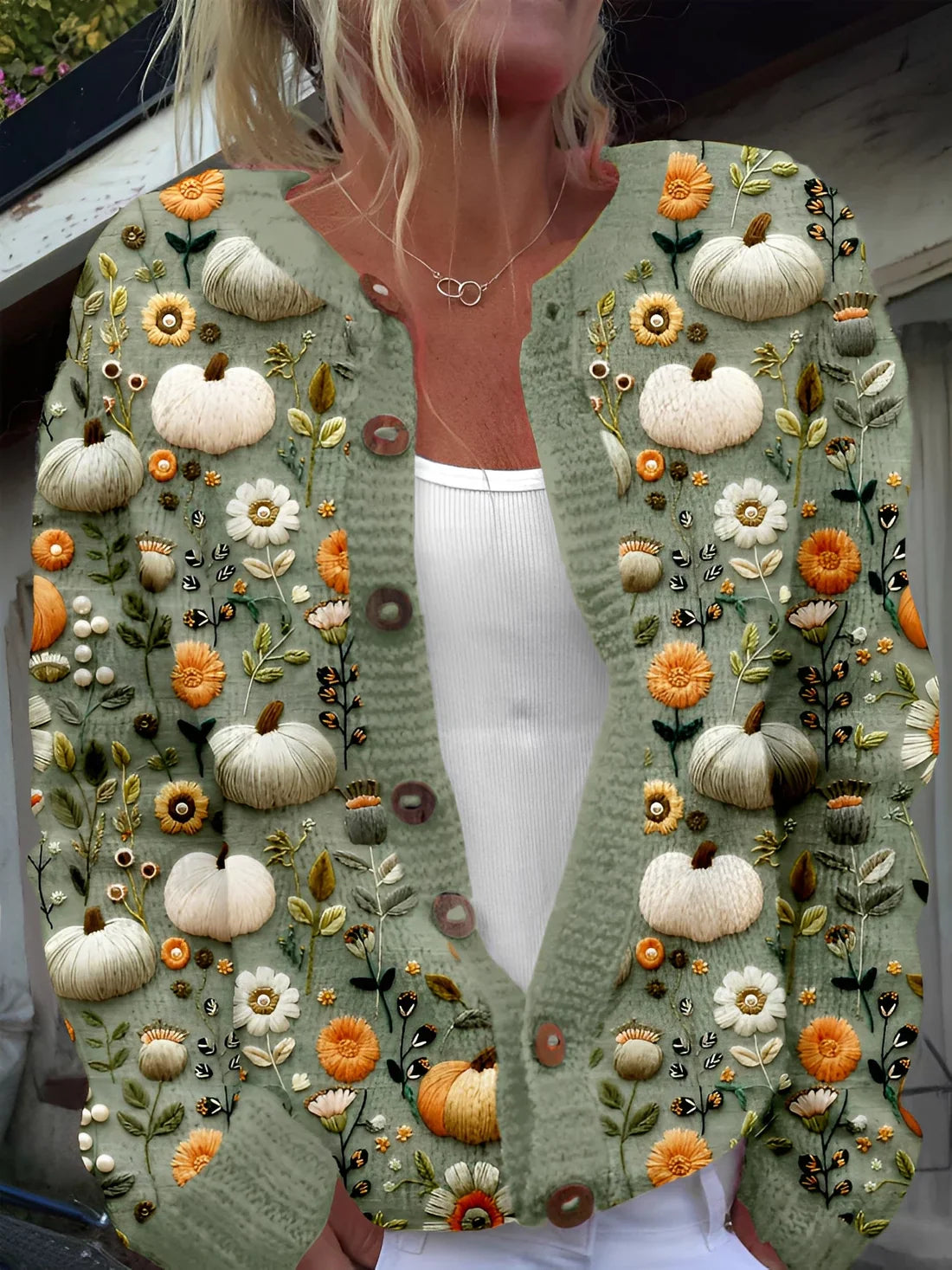 Cardigan femme motif floral élégant