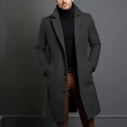 Manteau long d'hiver pour hommes, chaud et élégant
