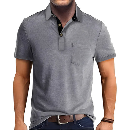 Polo rétro pour homme à manches courtes décontracté