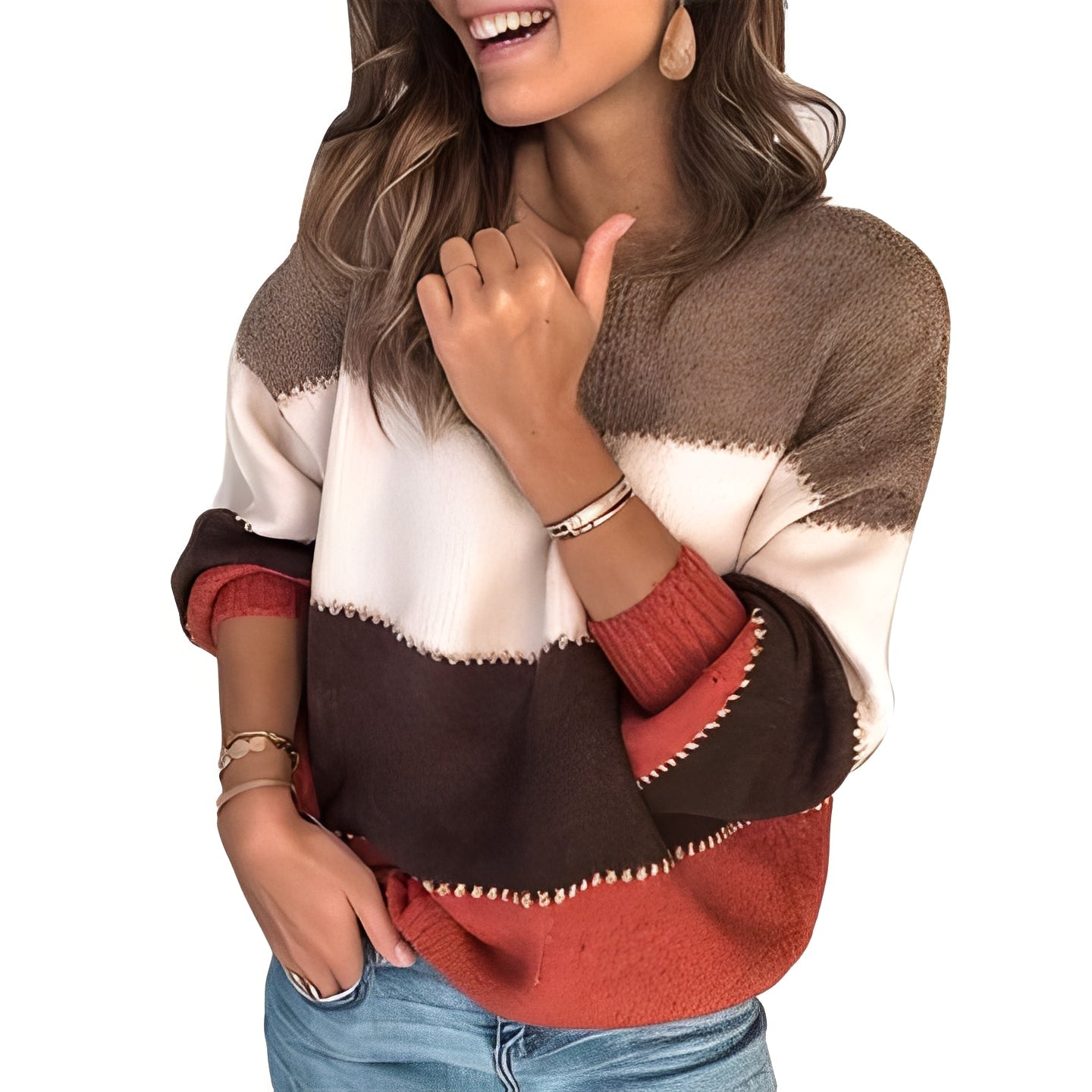 Pull pour femme confortable à rayures