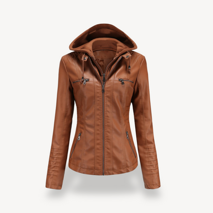 Elegante Motorradjacke Damen Kunstleder - IdealeKleiden
