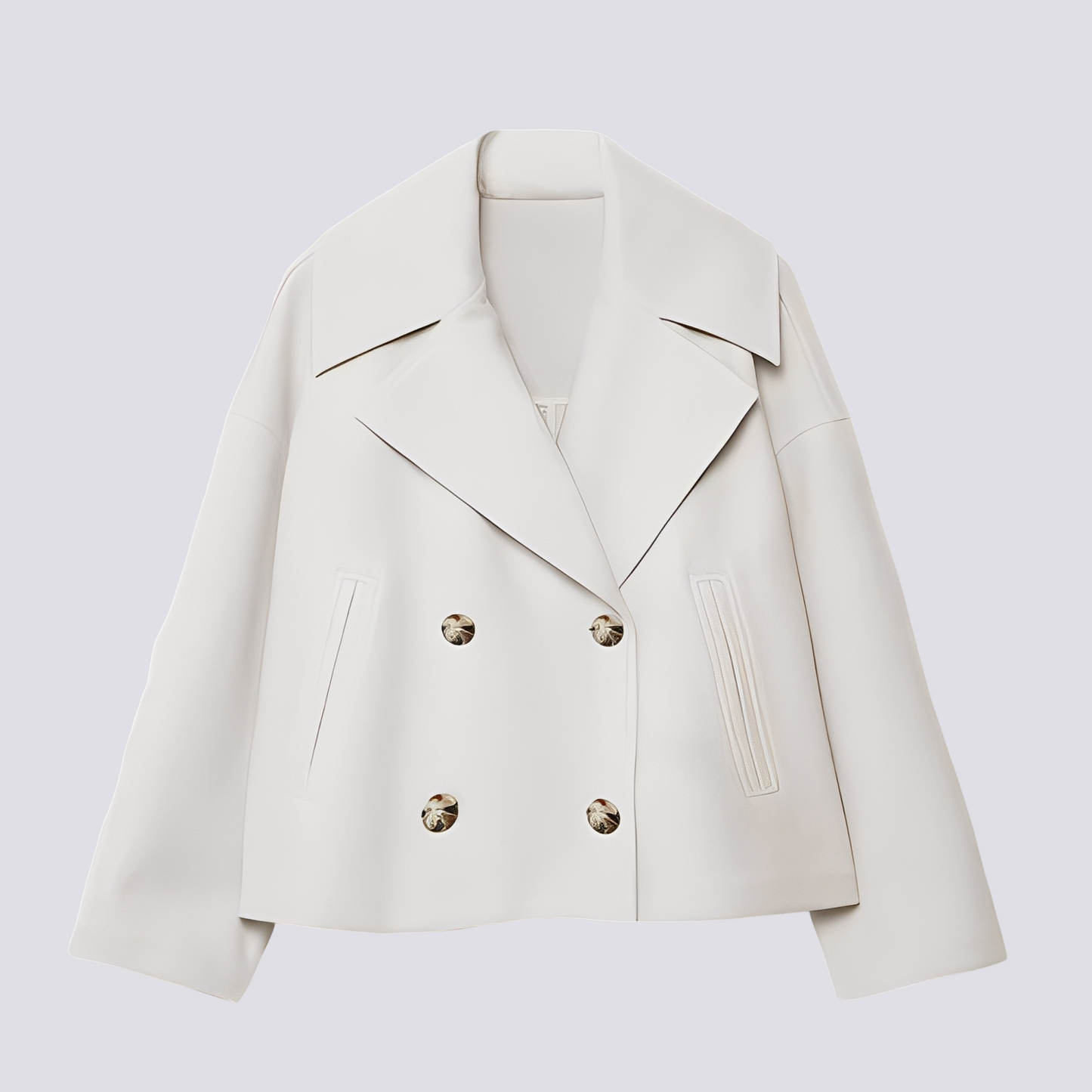 Veste en laine courte élégante pour femme avec revers