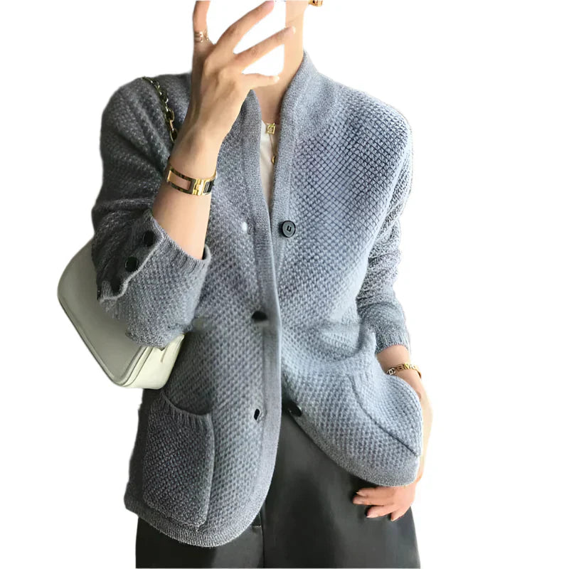 Manteau d'hiver élégant pour femme, mélange de laine crème
