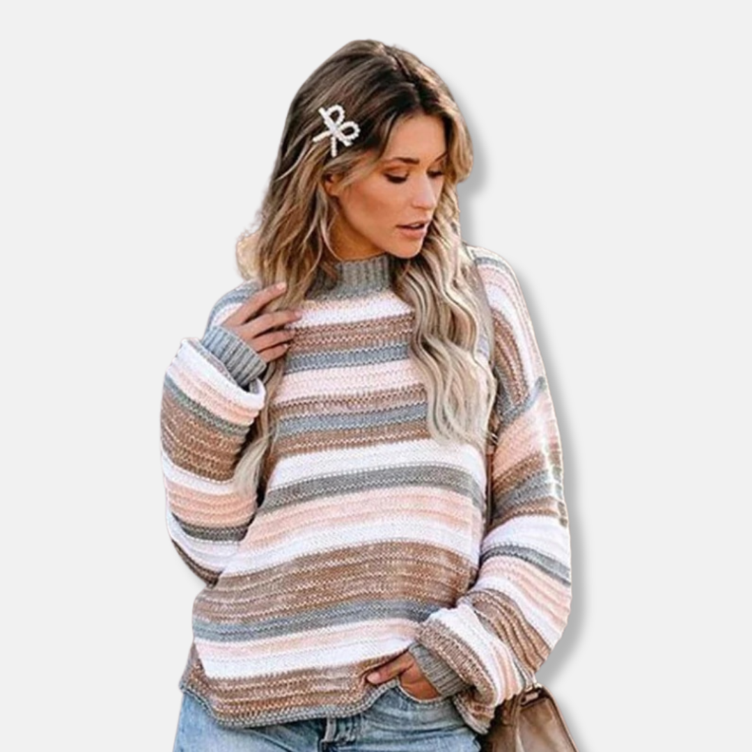 Pull doux en maille oversize pour femme à col rond